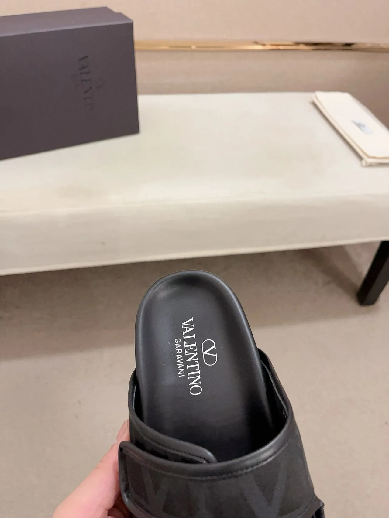 Valentino Negro Correa Doble Cierre Velcro Zapatillas 6