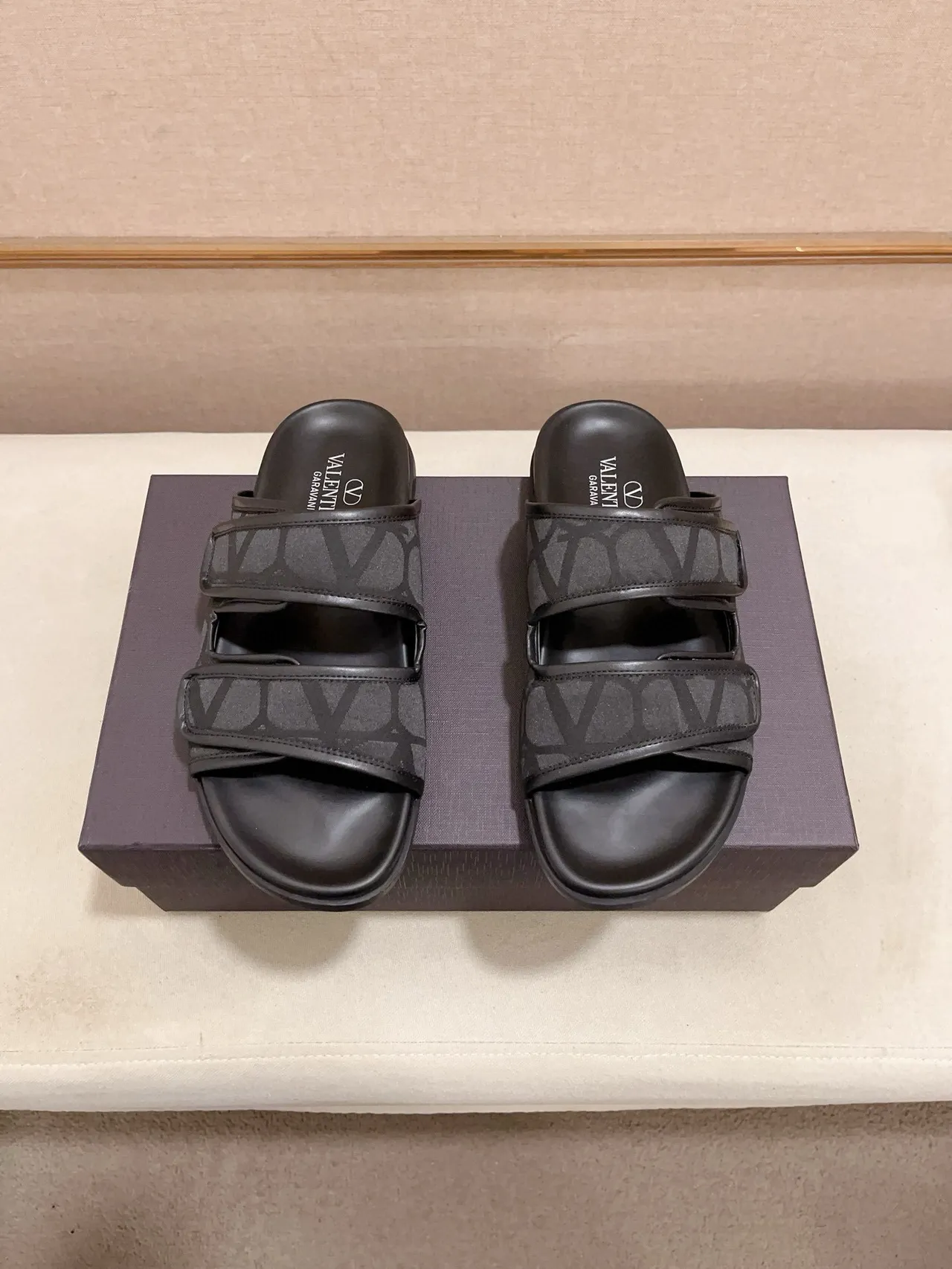Valentino Negro Correa Doble Cierre Velcro Zapatillas 8