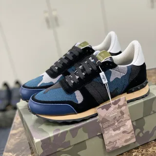 Valentino Garavani Camo Mesh and Suede Lifestyle Sneakers
