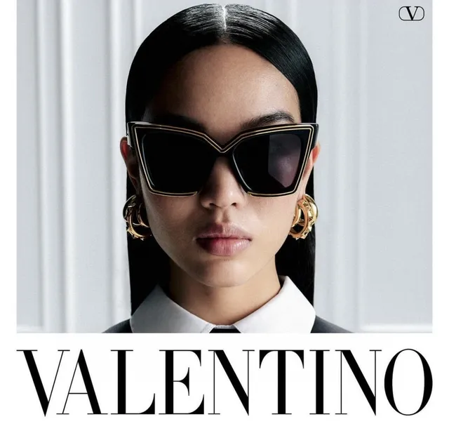 Valentino Grace Black and Silver Gradient Sunglasses 2
