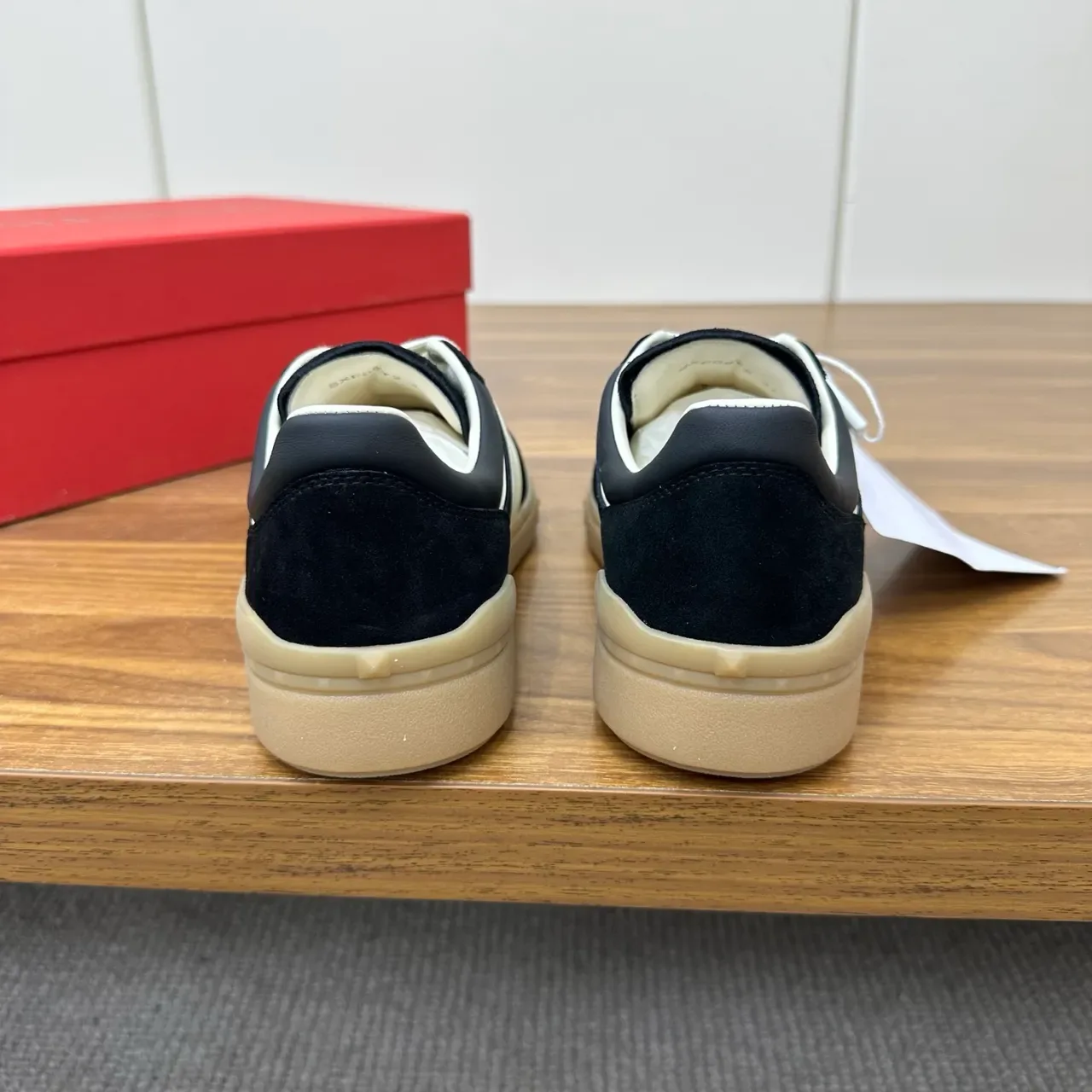 Valentino VLOGO Black and White Suede Lifestyle Sneakers 3