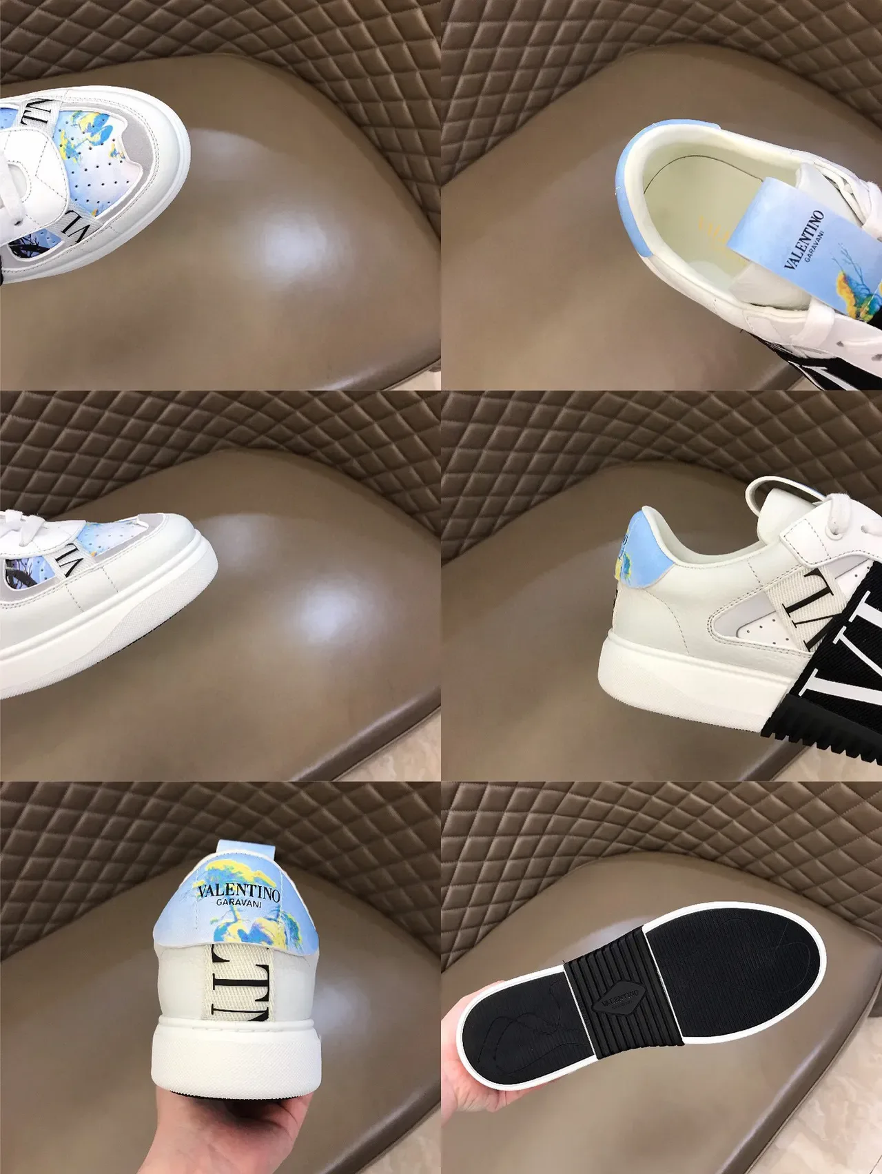 Valentino VLTN Runner White Black Blue Lifestyle Sneakers 2