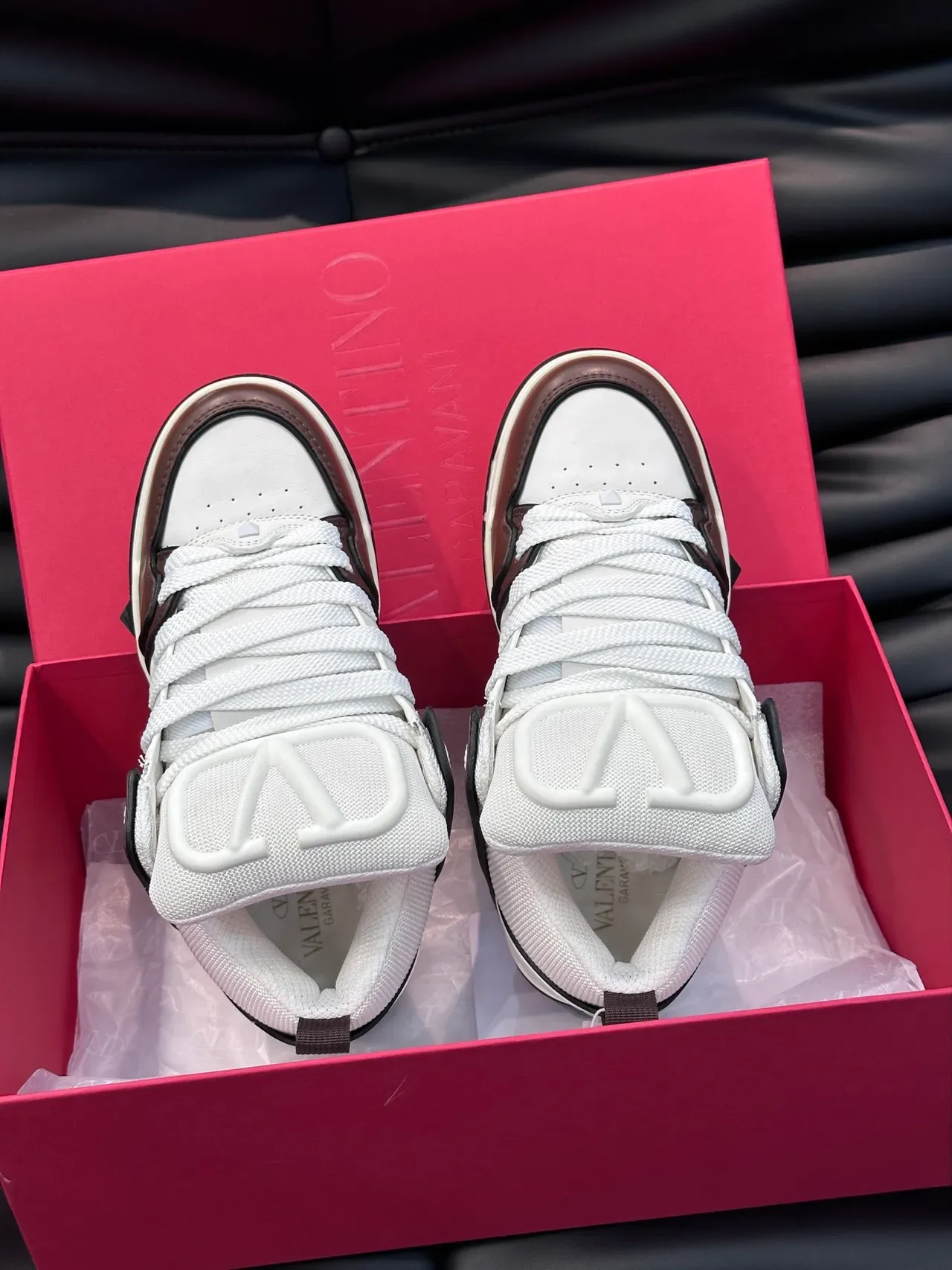 Valentino VLTN White and Brown Lifestyle Sneakers 4
