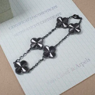 Van Cleef & Arpels Alhambra Black and Silver Five Motif Bracelet