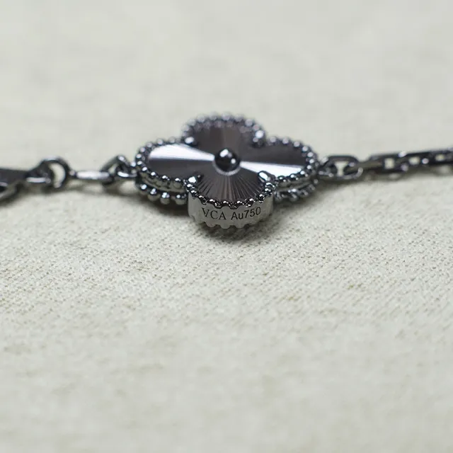 Van Cleef & Arpels Alhambra Black and Silver Five Motif Bracelet 3