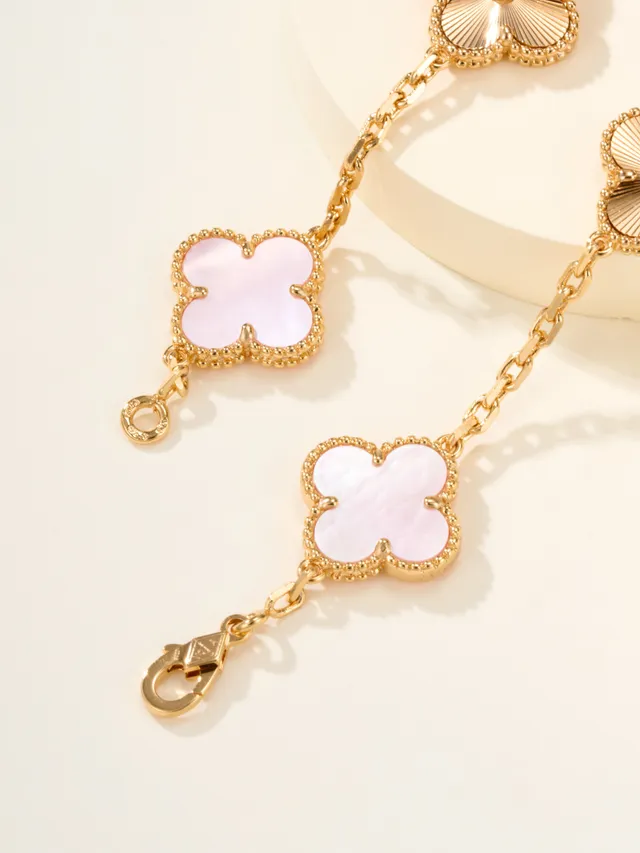 Van Cleef & Arpels Alhambra Five Motif Mère-de-perle Rose et Or Bracelet 3