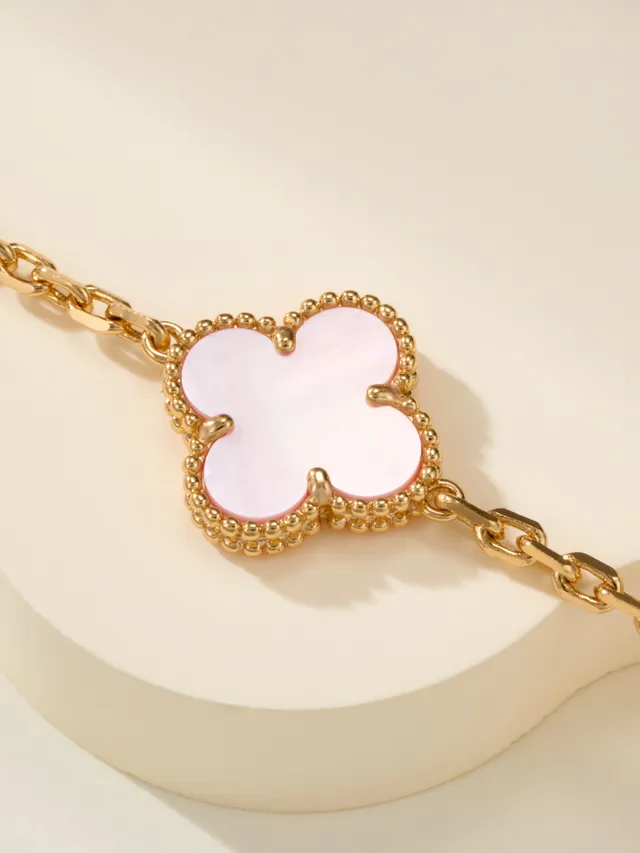 Van Cleef & Arpels Alhambra Five Motif Mère-de-perle Rose et Or Bracelet 7