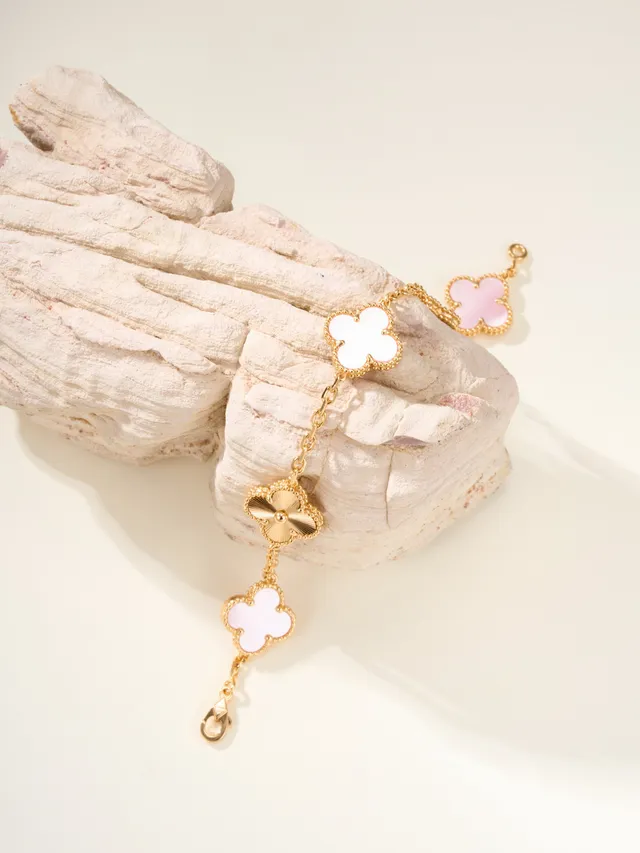 Van Cleef & Arpels Alhambra Five Motif Mère-de-perle Rose et Or Bracelet 9