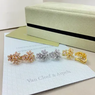 Van Cleef & Arpels Alhambra Flower Pavé Earrings