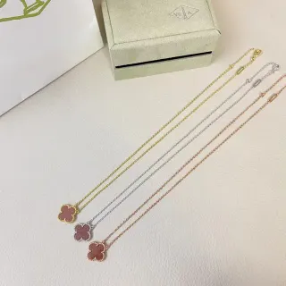 Van Cleef & Arpels Alhambra Four-Leaf Clover Enamel Pendant Necklaces
