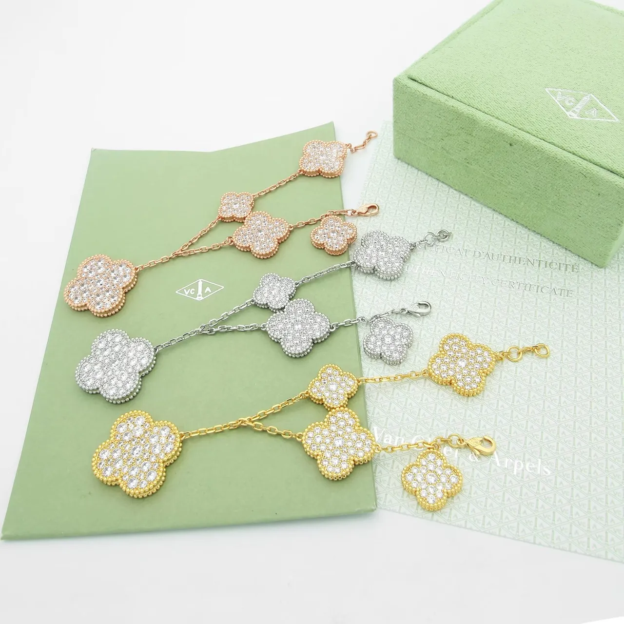 Van Cleef & Arpels Alhambra Triple Clover Pendant Necklace 8