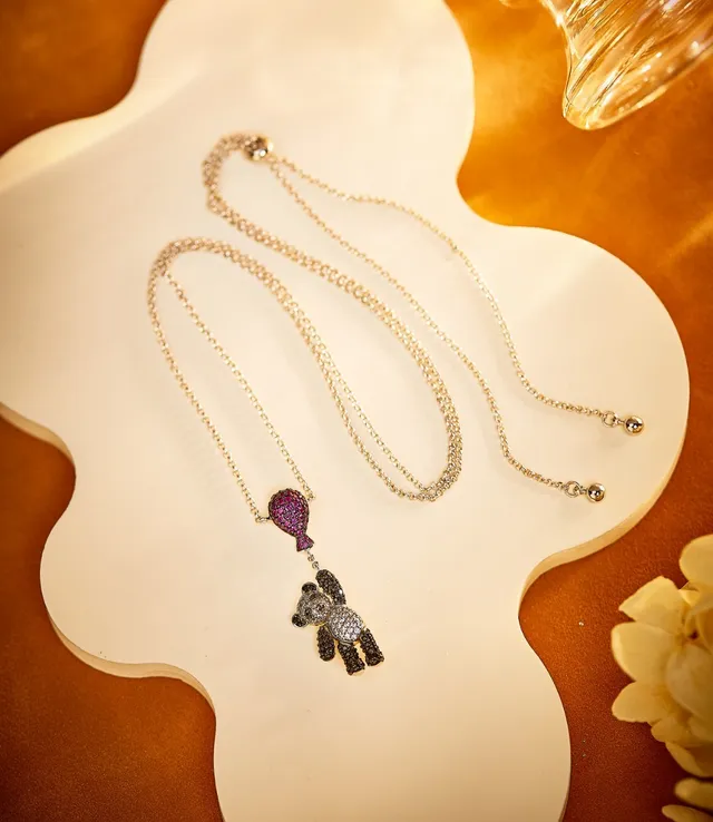Van Cleef & Arpels Bear and Balloon Pavé Gemstone Yellow Gold Necklace 2
