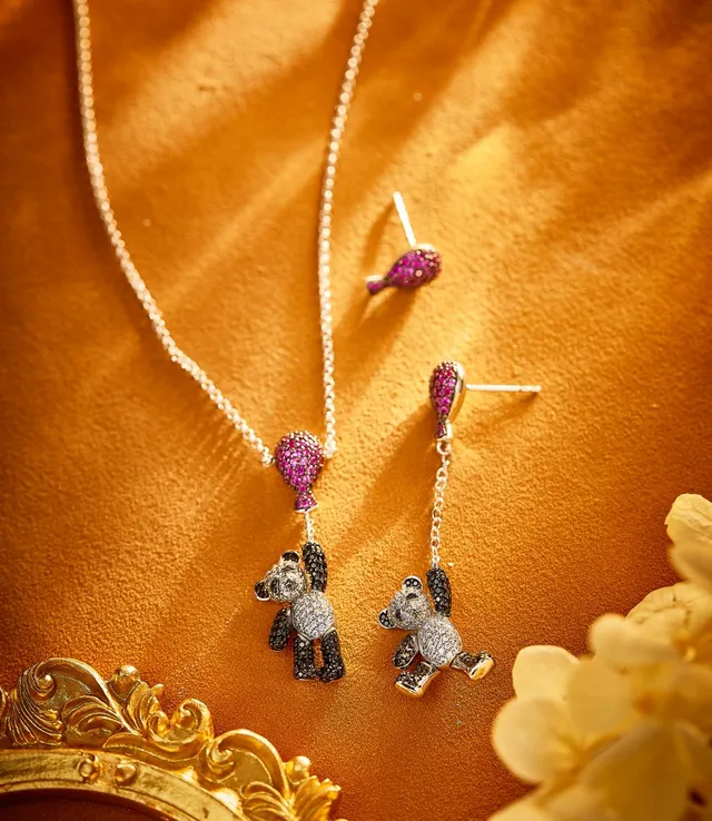 Van Cleef & Arpels Bear and Balloon Pavé Gemstone Yellow Gold Necklace 5