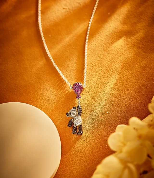 Van Cleef & Arpels Bear and Balloon Pavé Gemstone Yellow Gold Necklace 7