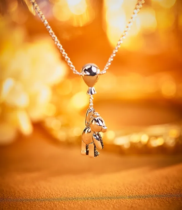 Van Cleef & Arpels Bear and Balloon Pavé Gemstone Yellow Gold Necklace 8