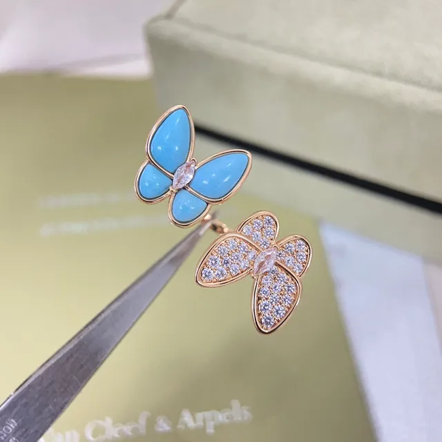 Van Cleef & Arpels Papillon Butterfly 珐琅和镶钻戒指 6