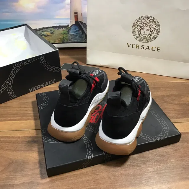 Versace Chain Reaction Zapatillas Lifestyle Negro Rojo Blanco 3