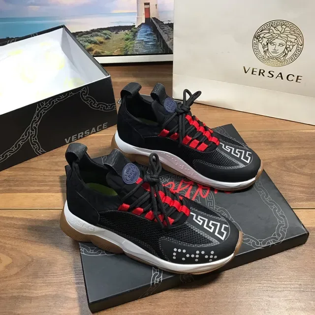 Versace Chain Reaction Zapatillas Lifestyle Negro Rojo Blanco 5