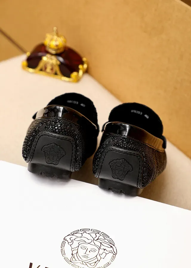 Versace Chain Reaction Croc-Embossed Medusa Loafers 4