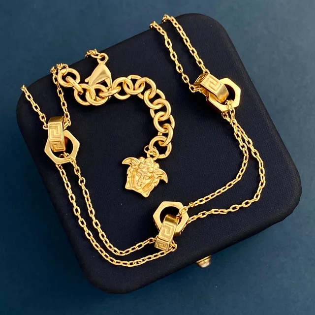 Versace Chain Reaction Gold-Tone Medusa Pendant Necklace 4