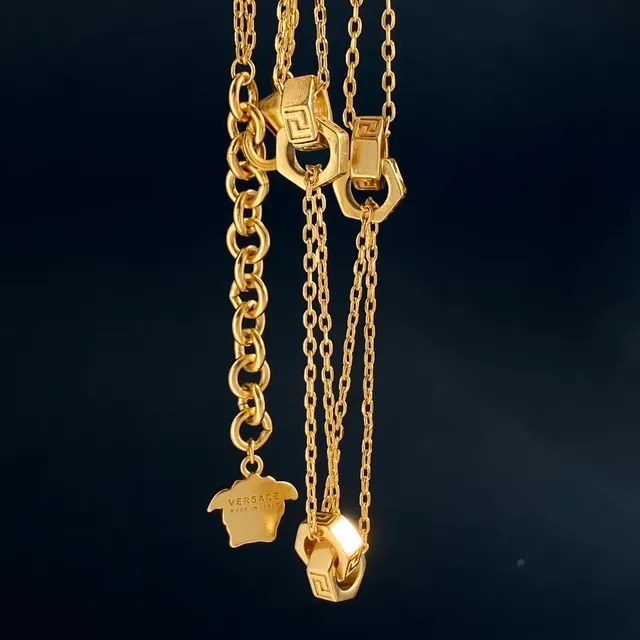 Versace Chain Reaction Gold-Tone Medusa Pendant Necklace 5