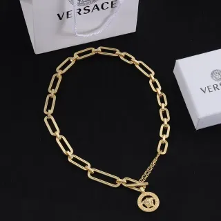 Versace Chain Reaction 金色矩形链节项链
