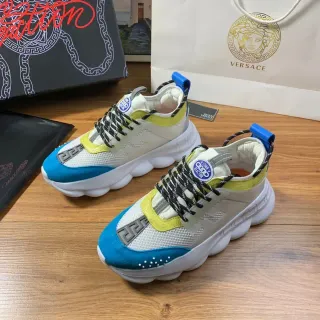 Versace Chain Reaction সাদা হলুদ নীল চংকি স্নিকার