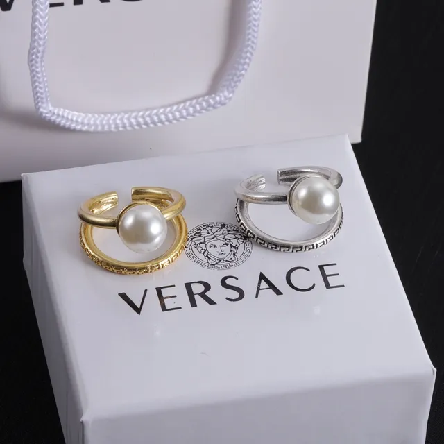 Versace Greca Odissea حلقات مفتوحة مزدوجة بلؤلؤ 6