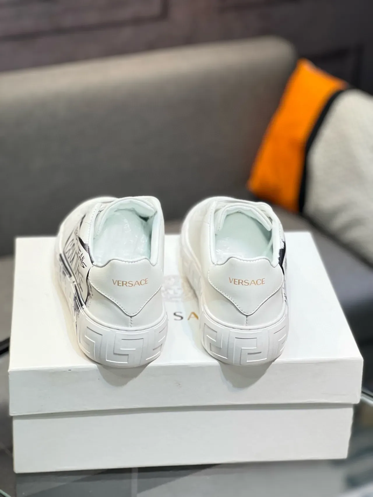 Versace Jeans Couture White Graffiti Print Lifestyle Sneakers 2