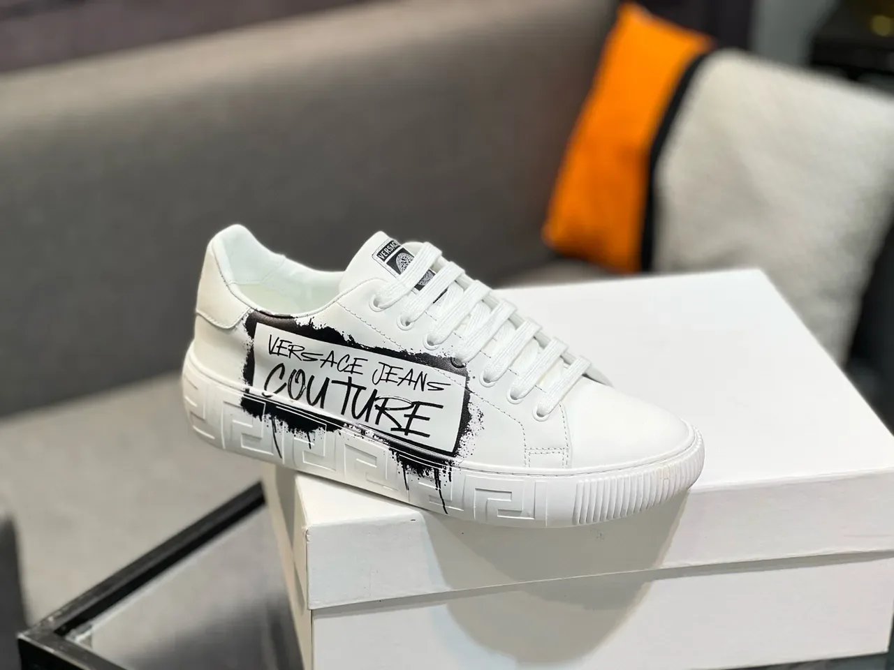 Versace Jeans Couture White Graffiti Print Lifestyle Sneakers 5