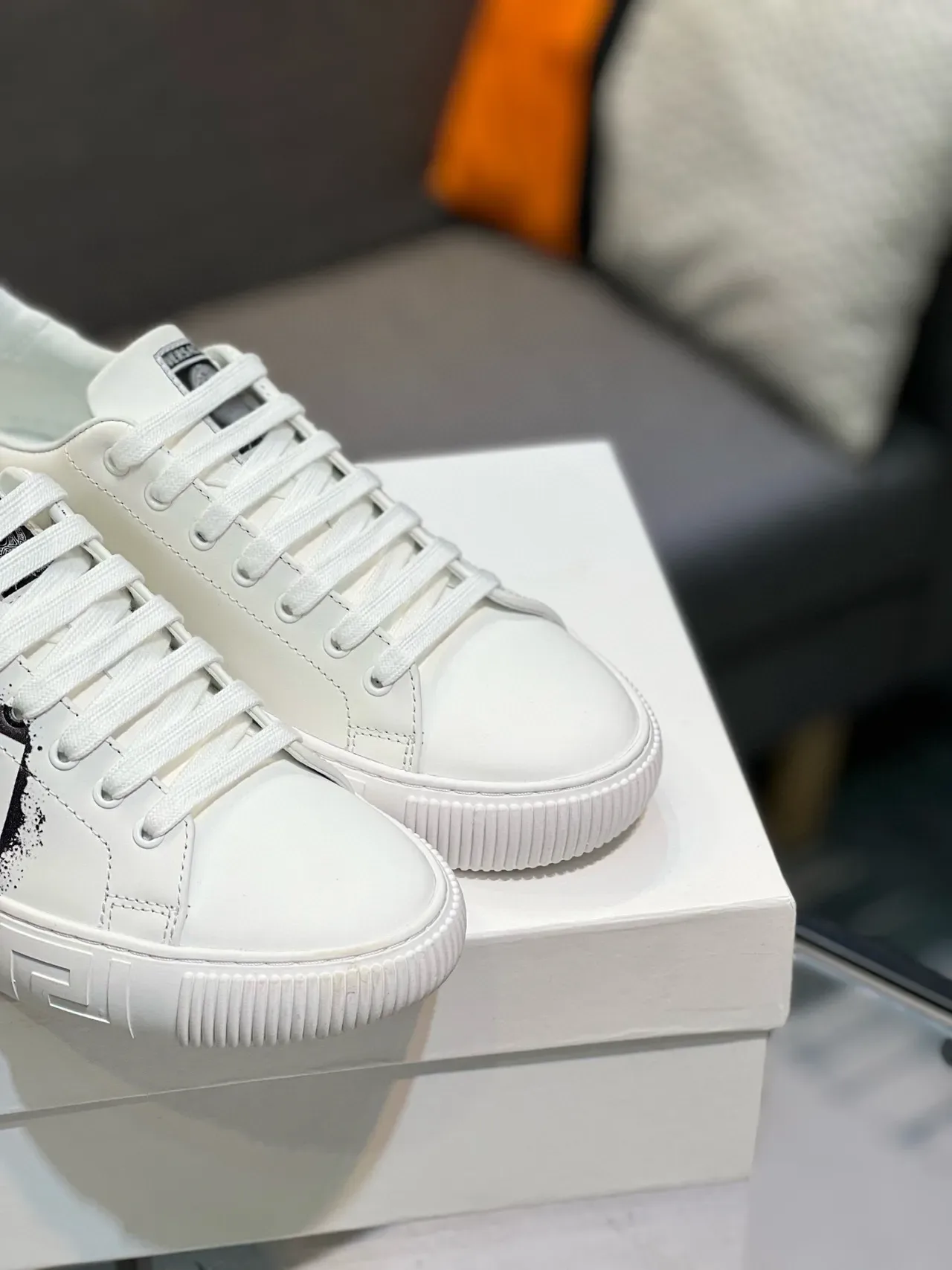 Versace Jeans Couture White Graffiti Print Lifestyle Sneakers 6