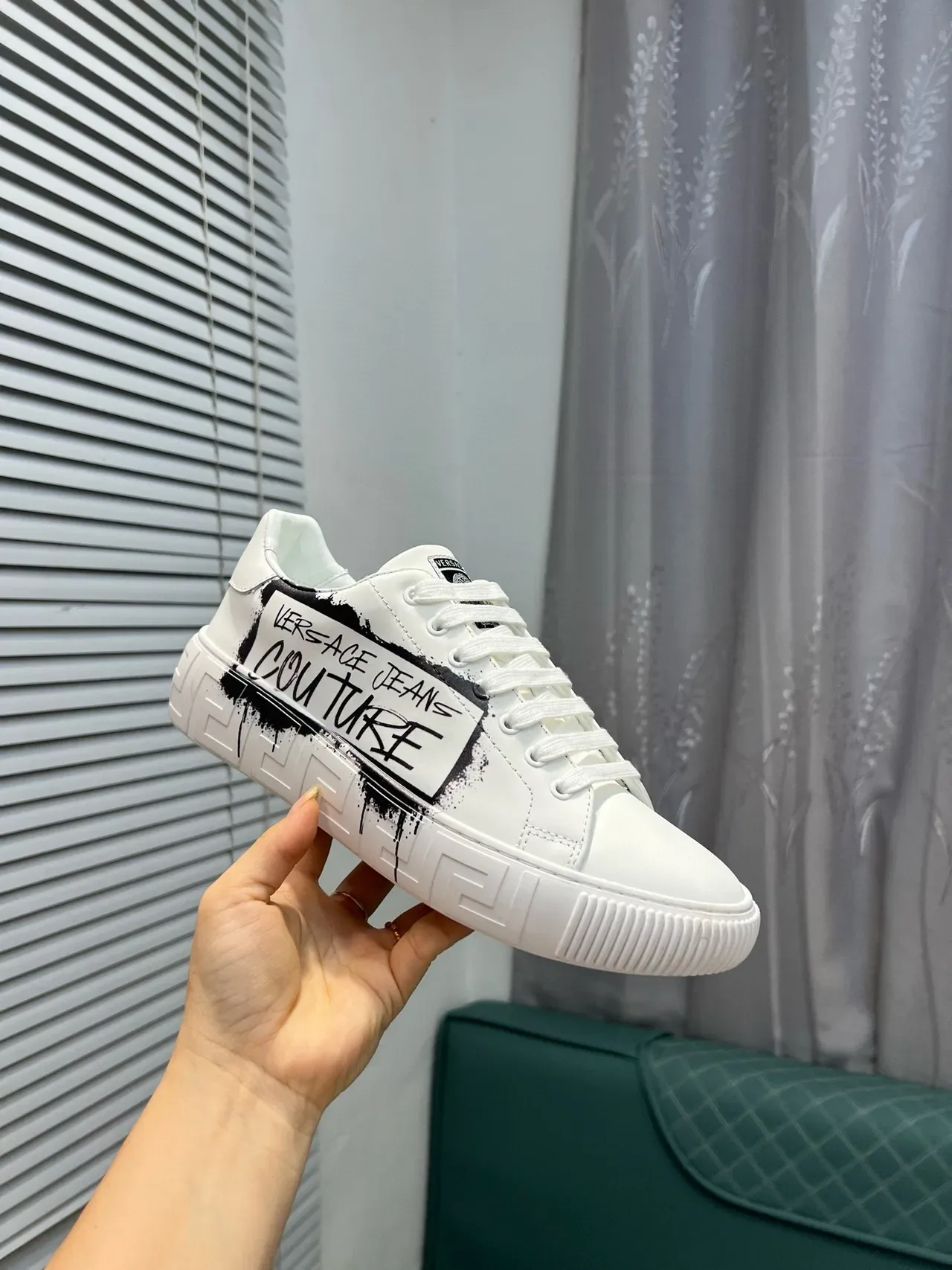 Versace Jeans Couture White Graffiti Print Lifestyle Sneakers 8
