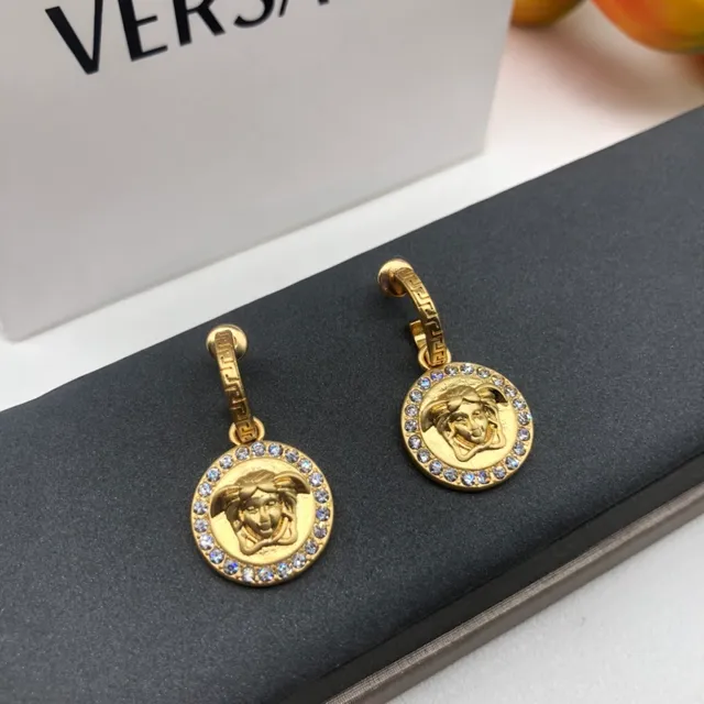 Versace Medusa أقراط معلقة ذهبية وفضية 5