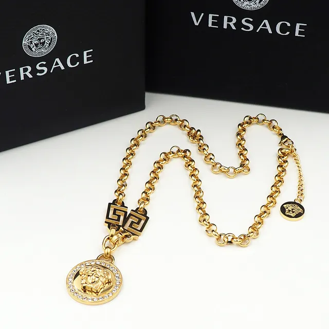 Versace Odissea Crystal Medusa Pendant Necklace 3