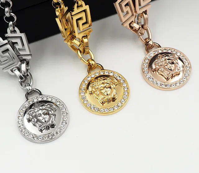 Versace Odissea Crystal Medusa Pendant Necklace 8