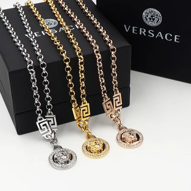 Versace Odissea Crystal Medusa Pendant Necklace 9