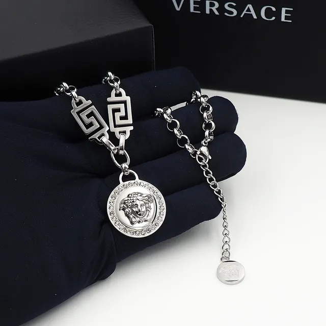 Versace Odissea Crystal Medusa Pendant Necklace 4