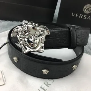 Versace Odissea Greca Medusa Cinto de couro preto