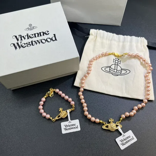 Vivienne Westwood أورب ذهب وردي قلادة مرصعة باللؤلؤ 2