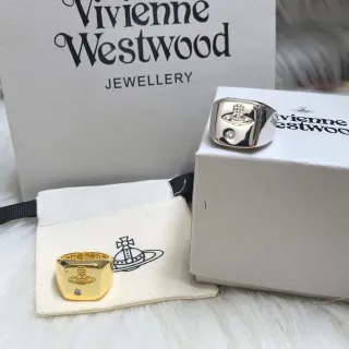 Vivienne Westwood Orb Signet Ring خاتم باللون الذهبي والفضي