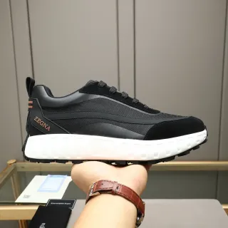 Zegna Black and White Lifestyle Sneaker