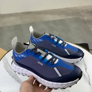 Zegna Blue and Navy Mesh Lifestyle Sneakers