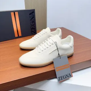Zegna Off-White चमड़े की बनावट लाइफस्टाइल स्नीकर