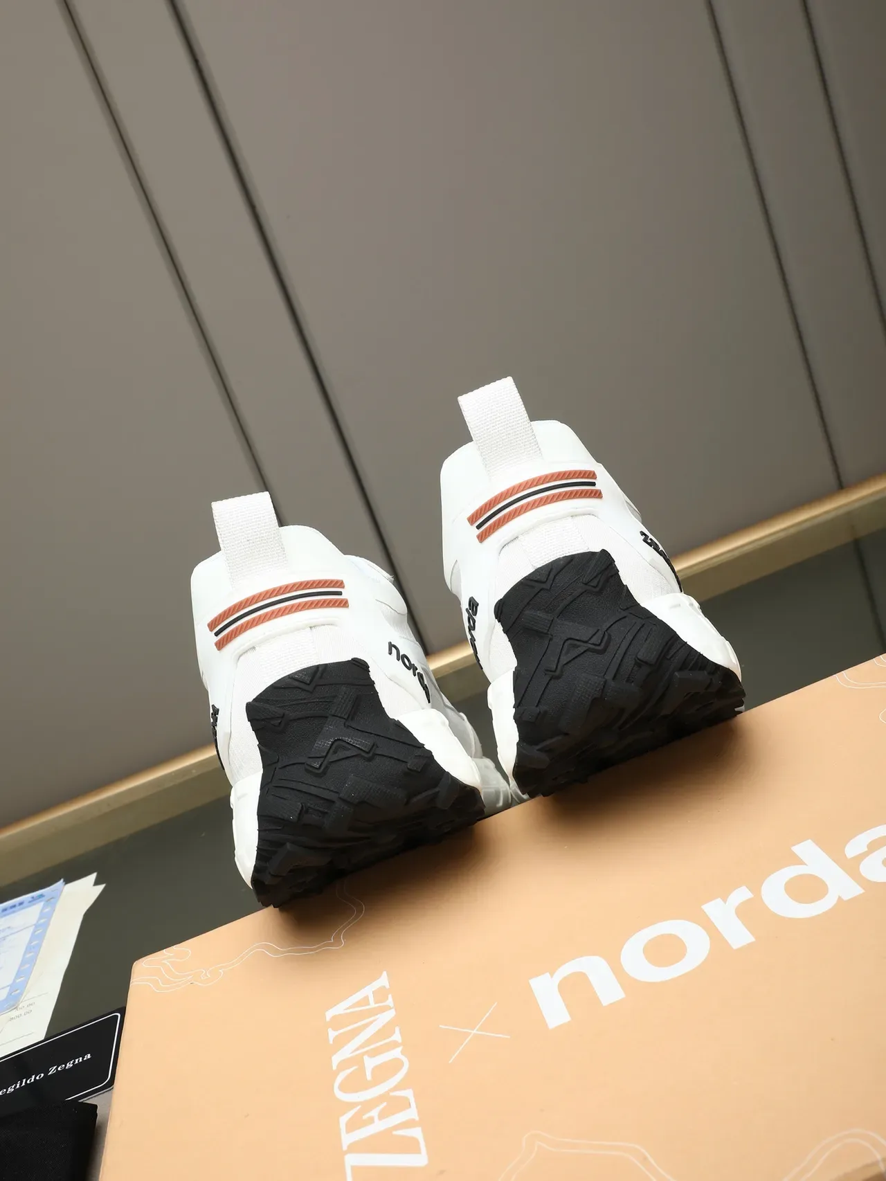 Zegna White and Light Gray Textile-Suede Lifestyle Sneaker 4
