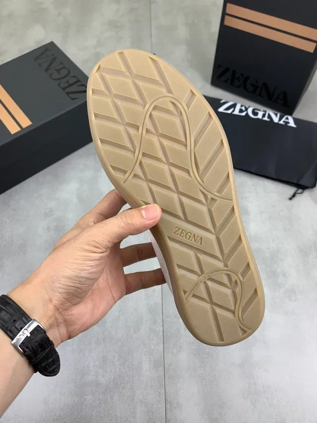 Zegna सफेद भुजाल चमड़ा जीवनशैली स्नीकर 2
