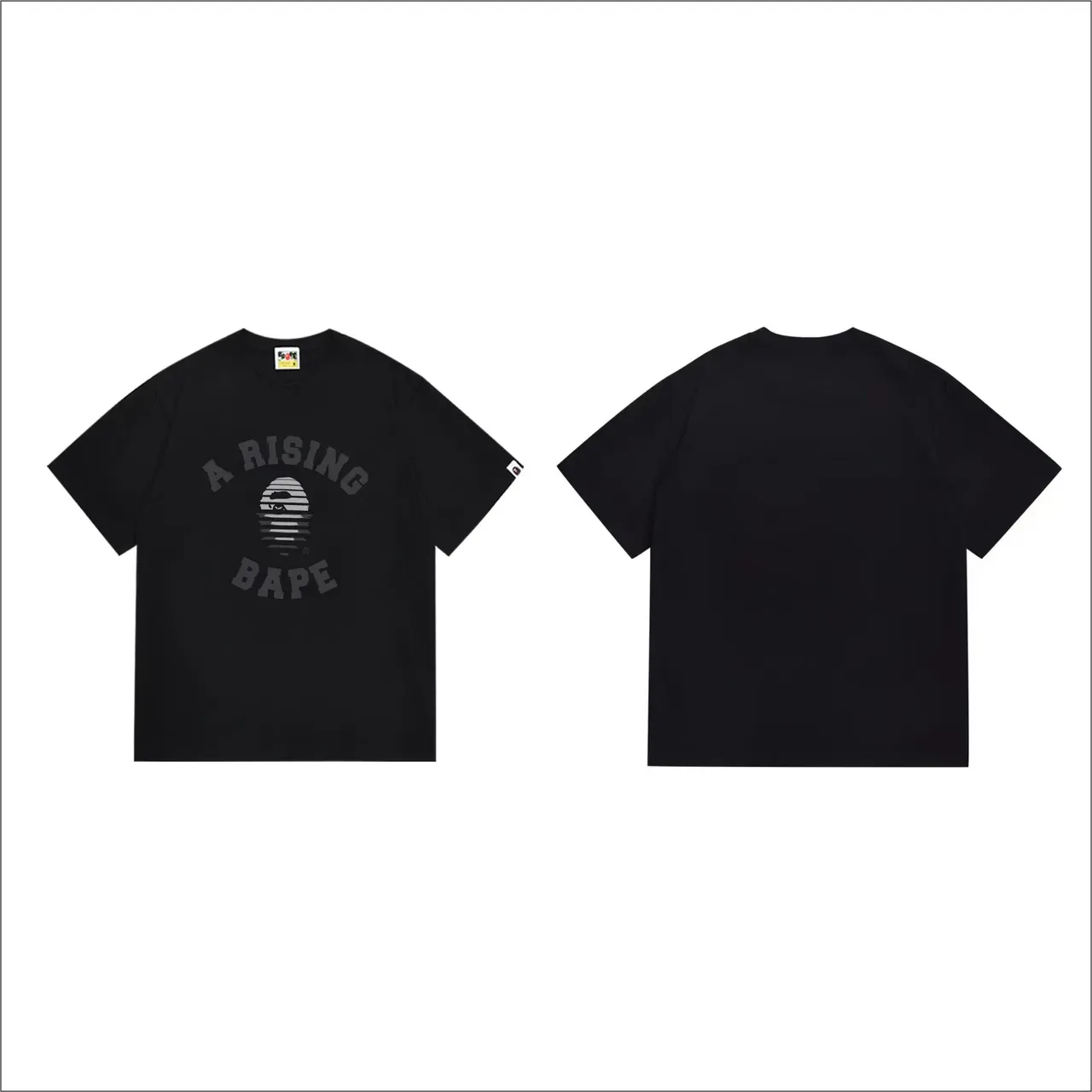 تي شيرت أسود بطباعة جرافيك A Rising BAPE من A Bathing Ape 4