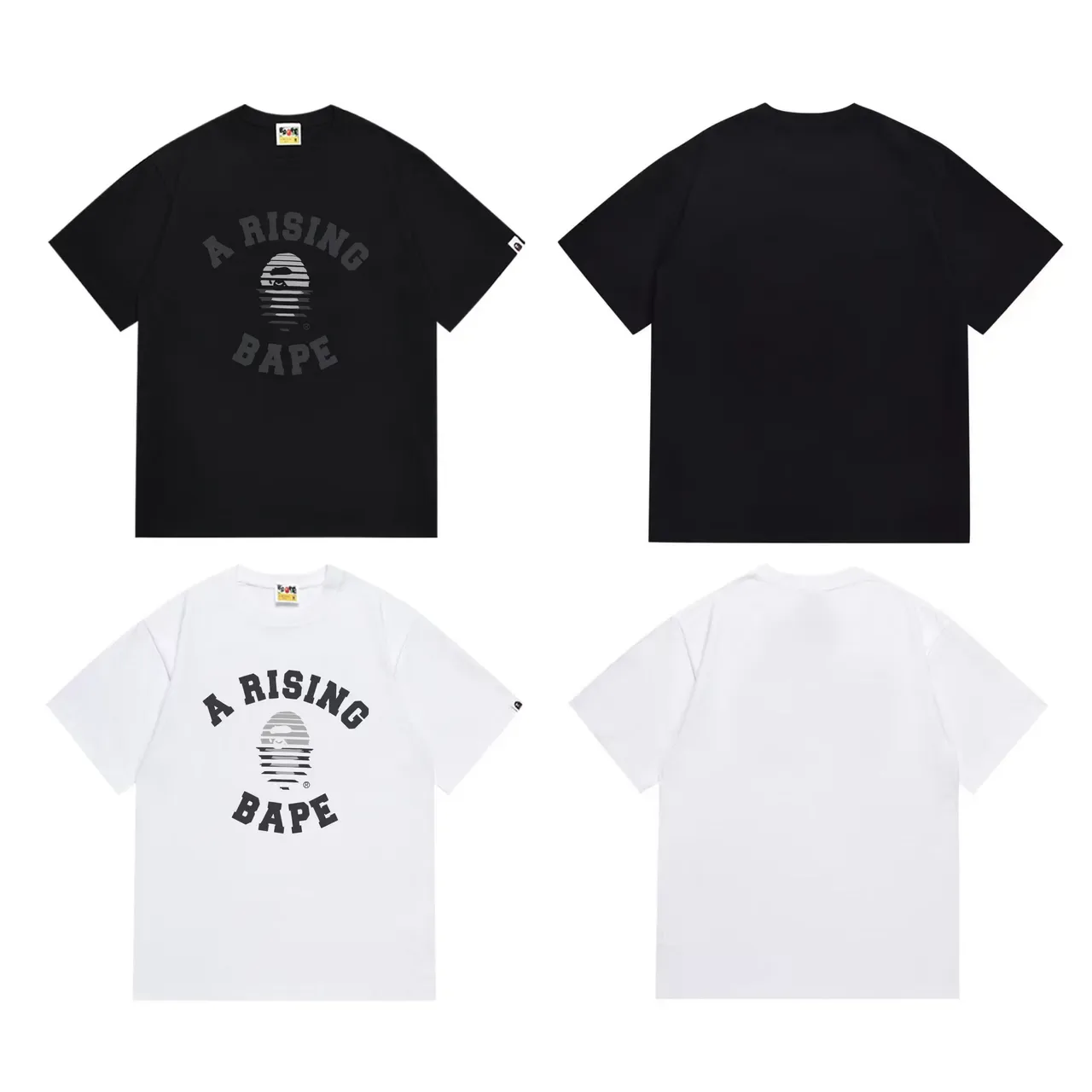 تي شيرت أسود بطباعة جرافيك A Rising BAPE من A Bathing Ape 6