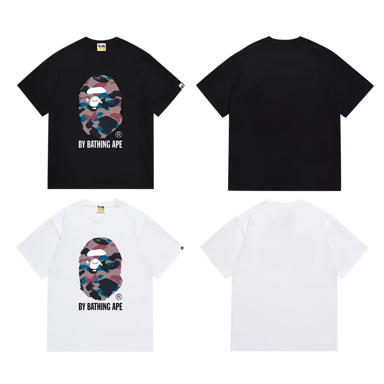 Camiseta gráfica A Bathing Ape ABC Camo con cabeza de mono 6