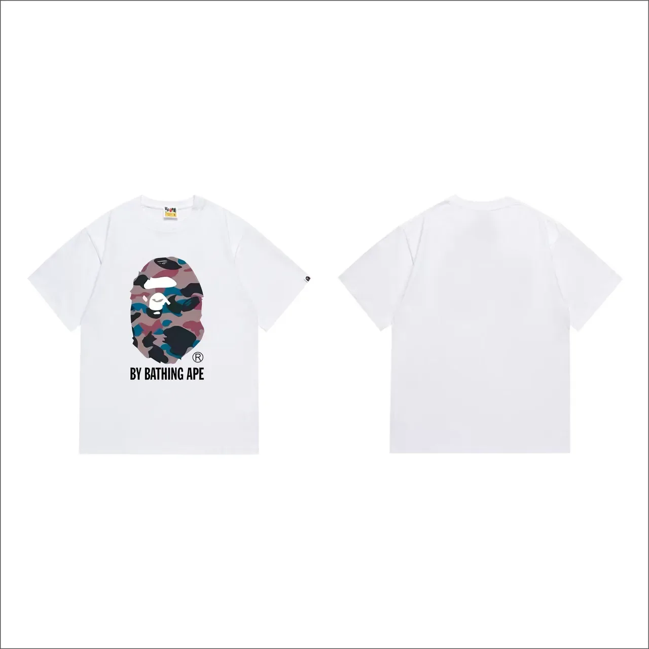 Camiseta gráfica A Bathing Ape ABC Camo con cabeza de mono 7