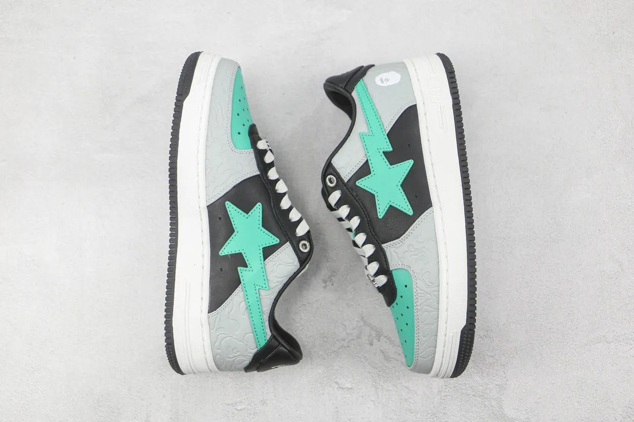 A Bathing Ape BAPE STA Gris Negro Verde Menta Zapatillas Lifestyle 2